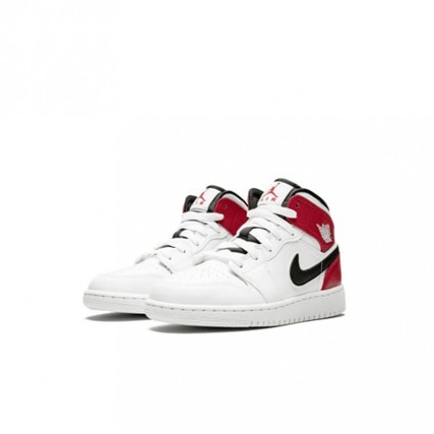AIR JORDAN 1 MID WHITE BLACK GYM RED