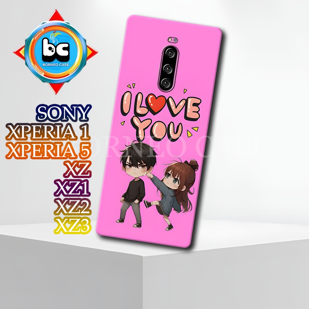 9/Casing HP Sony xperia 1/ Xperia 5/ XZ/ XZ1/ XZ2/ XZ3 Terbaru- Motif Cute Couple | Desain Stylish d