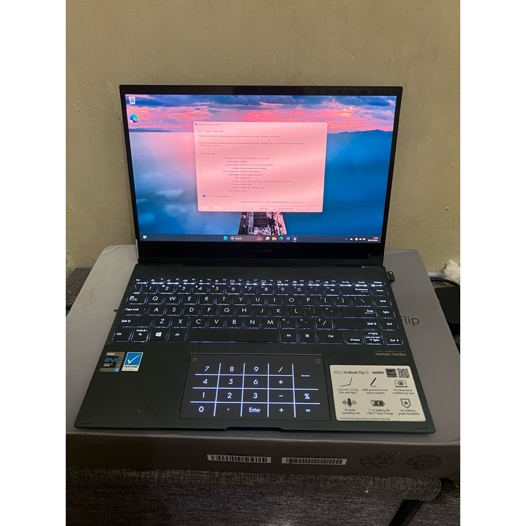 Laptop Asus ZenBook FLIP UX363EA Oled intel evo i7 1165G7 RAM 16GB
