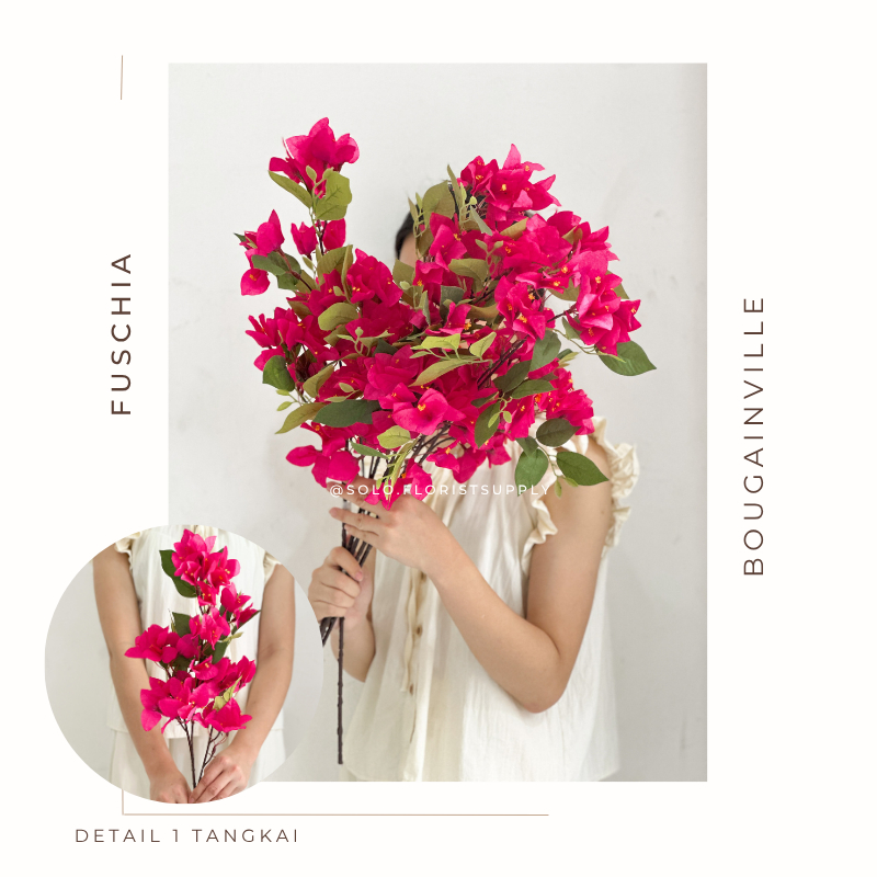 89CM NEW Bougenville spray Artificial Aksesoris bougainville palsu plastik Bougenville Bunga Bugenvi