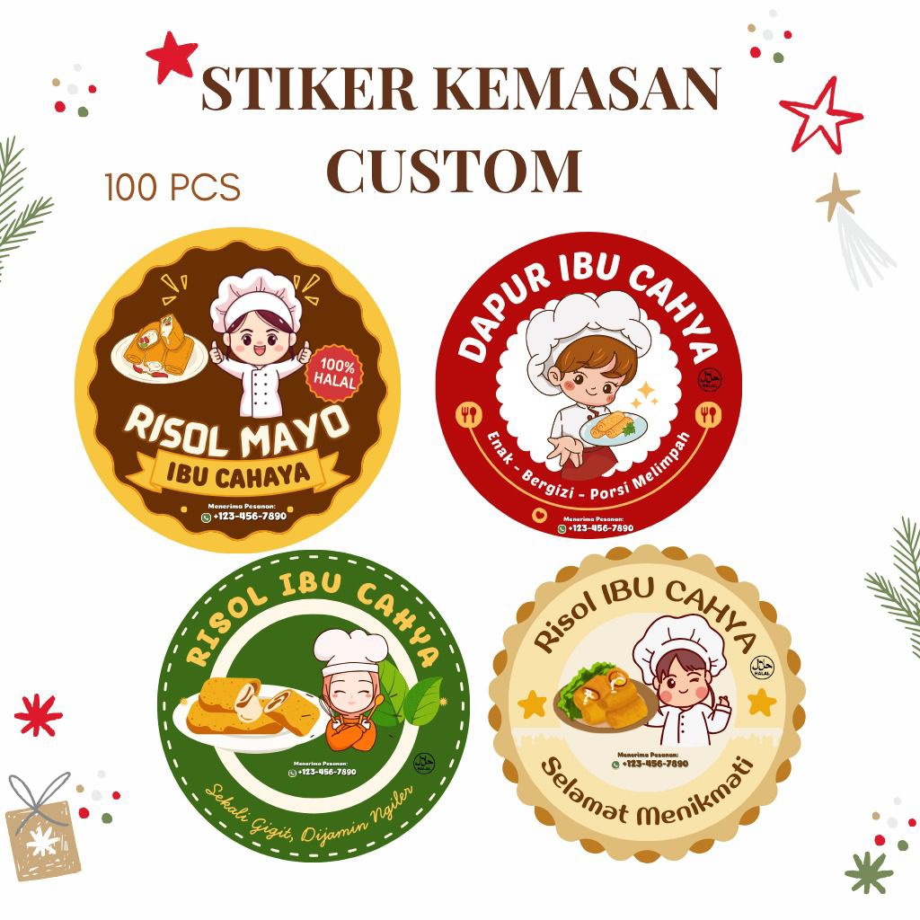 Stiker Label Snack Stiker Label Kemasan Stiker Snack Stiker Jajanan Risol