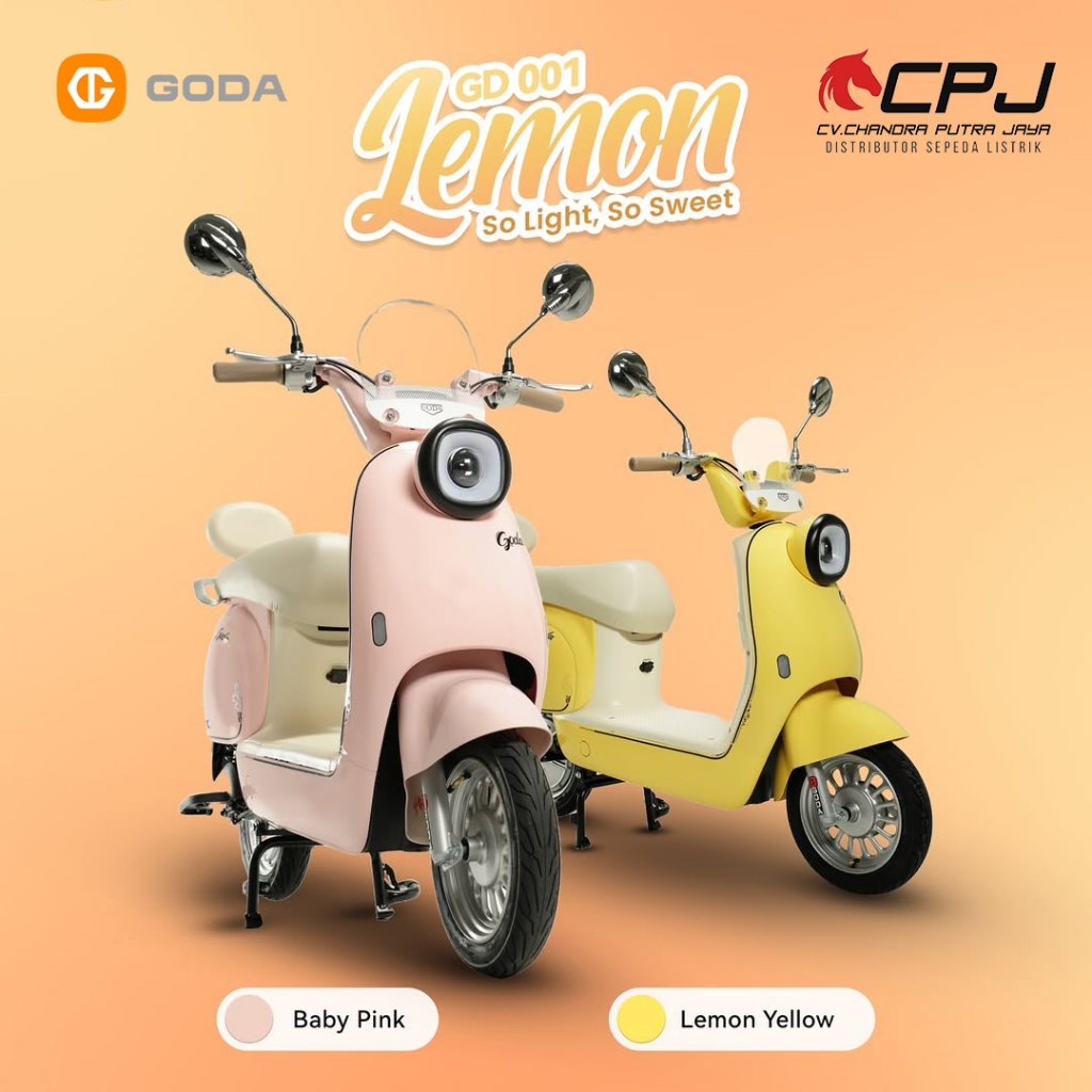 Sepeda Listrik GODA 001 GODA LEMON GARANSI RESMI GD 001 TERBARU