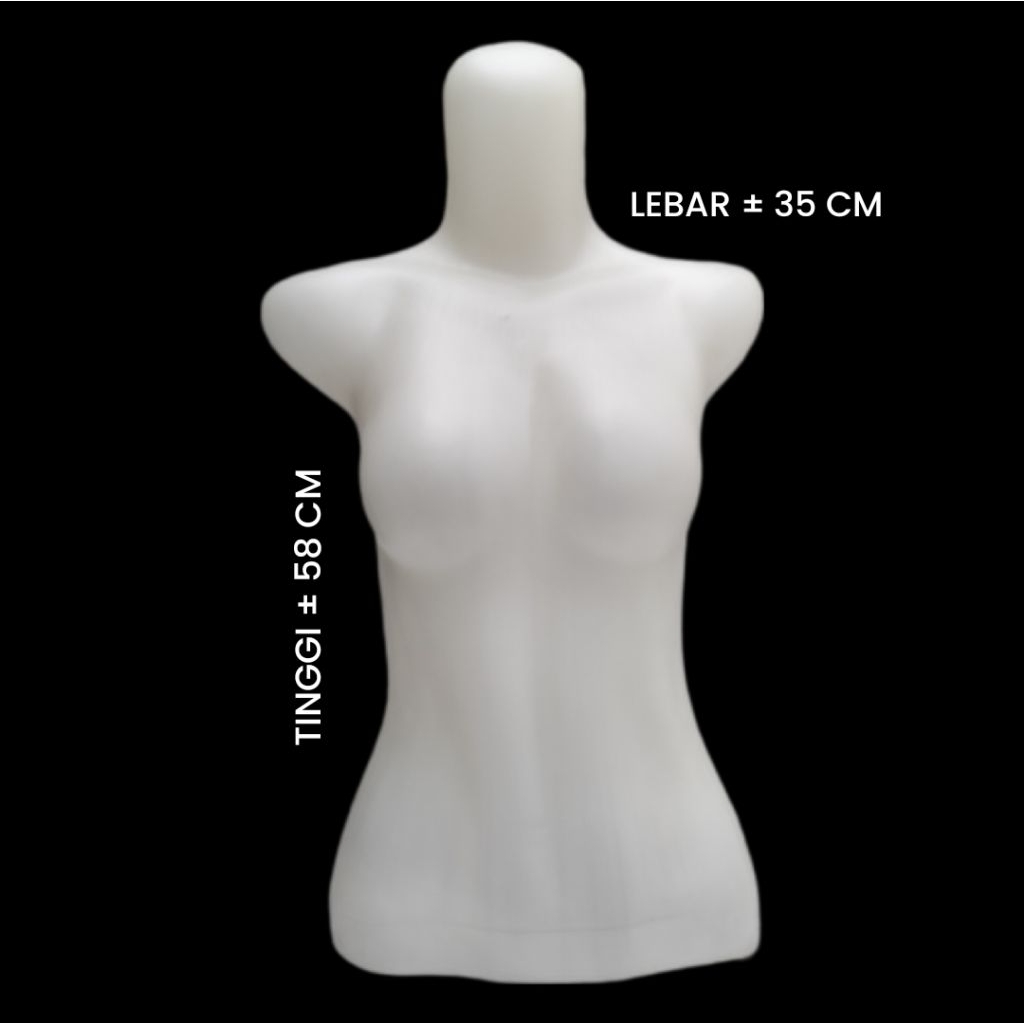 PATUNG MANEKIN WANITA DEWASA SETENGAH BADAN TEGAK & MIRING - PATUNG DISPLAY BAJU