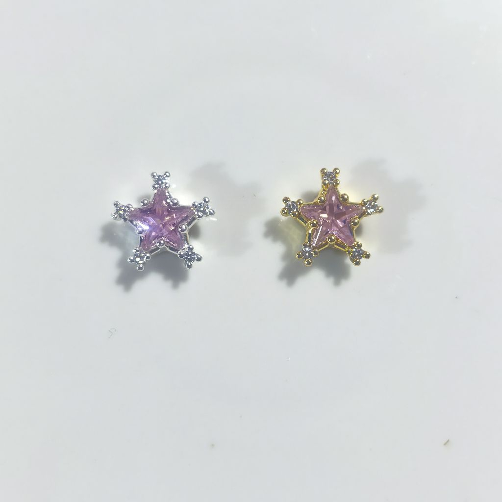 manik zircon bintang gold/silver