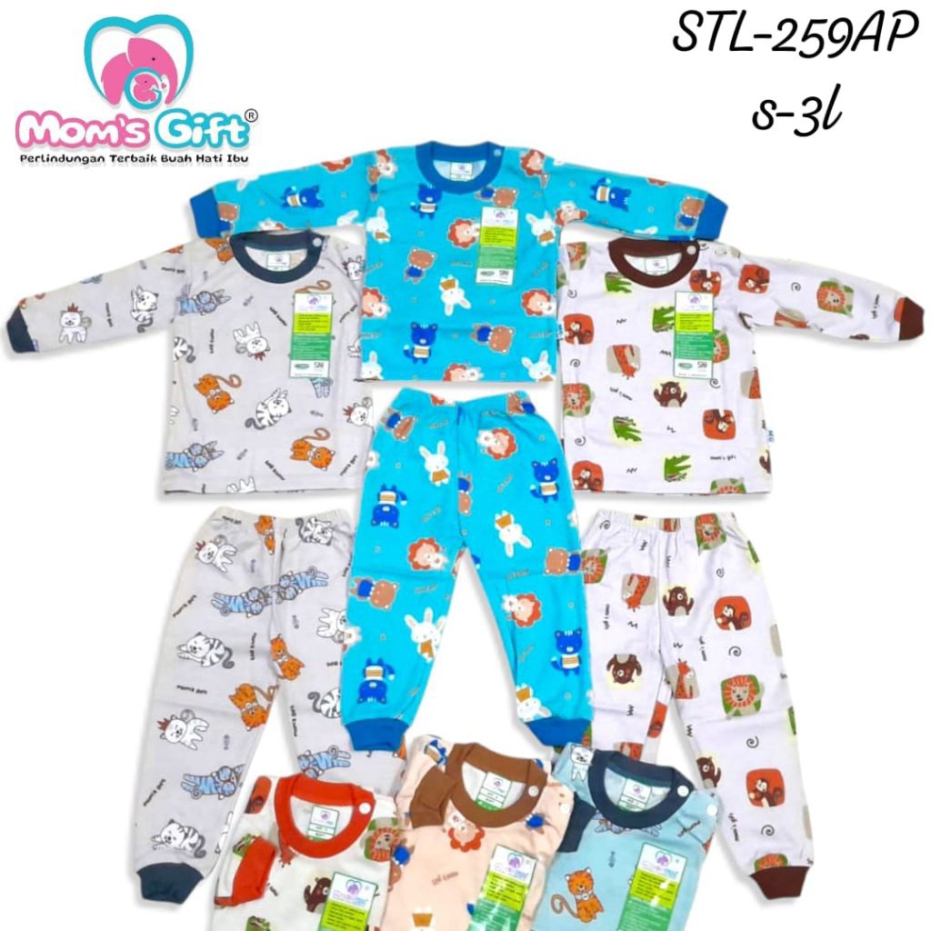 3pcs Setelan Panjang Anak Moms Gift / Setelan Tidur Moms Gift/Setelan Bobo anak