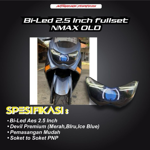 Bi-Led Singel Minimalis PNP Set Headlamp Nmax Old