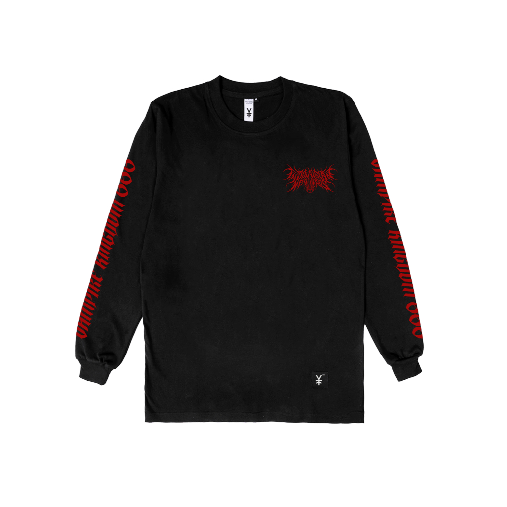 Kaos Longsleeve Hitam Metal Lengan Panjang Elektron Black Vampire Kingdom