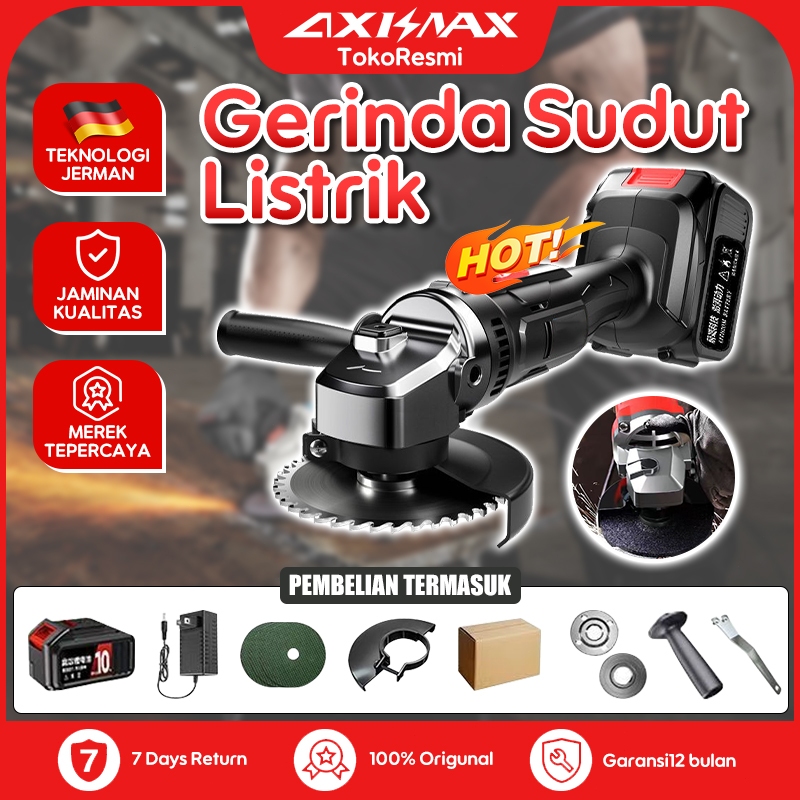 COD Gerinda Baterai Brushless 48v Mesin Gerinda Cordless Angle Grinder Tangan Multifungsi Untuk Poto