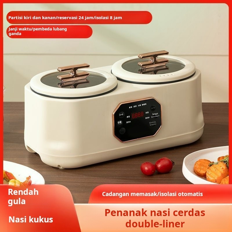 [COD] panci listrik serbaguna elektrik 3.6L Kapasitas Besar 6-in-1 Panci Listrik Ganda/Panci Listrik
