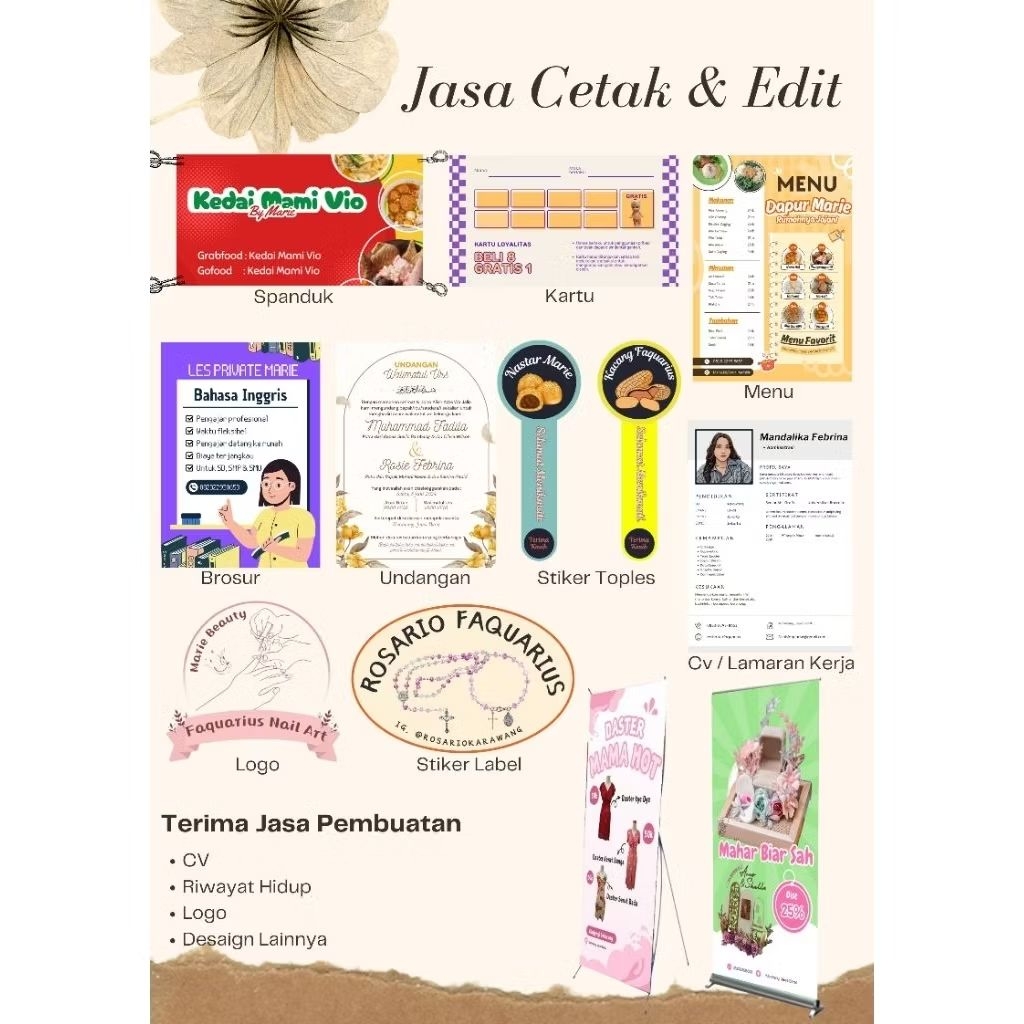 jasa pembuatan logo stiker, logo usaha, logo stiker label, jasa banner, dll