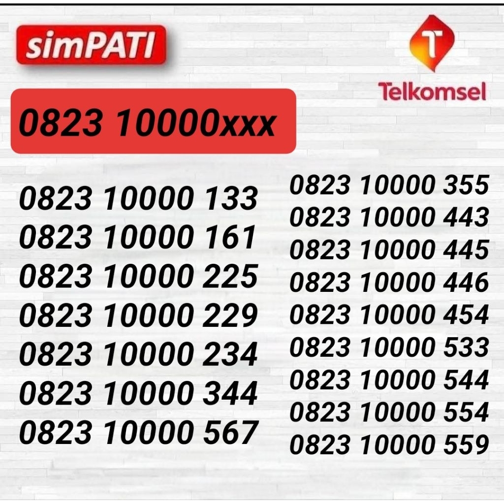 NOMOR CANTIK TELKOMSEL 082310000xxx - NOMOR CANTIK TELKOMSEL PRABAYAR - KARTU PERDANA CANTIK - KARTU