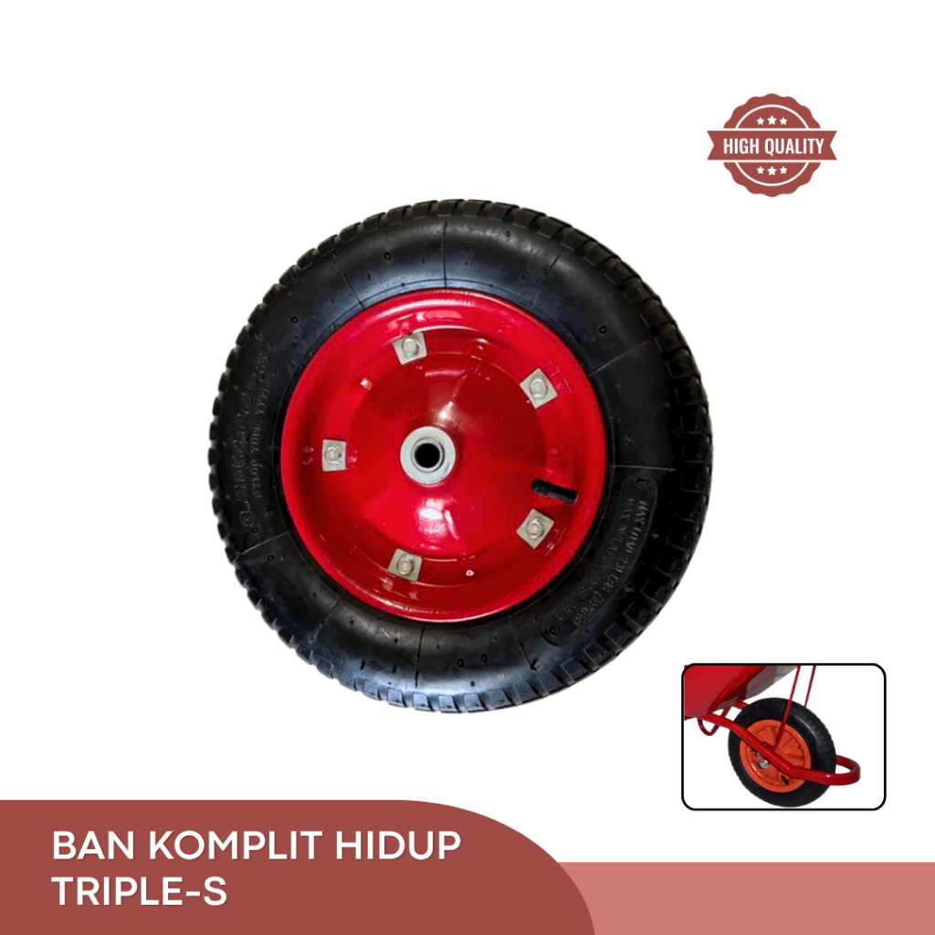 TRIPLE-S Ban Gerobak Hidup Komplit | Roda Sorong Pasir Original