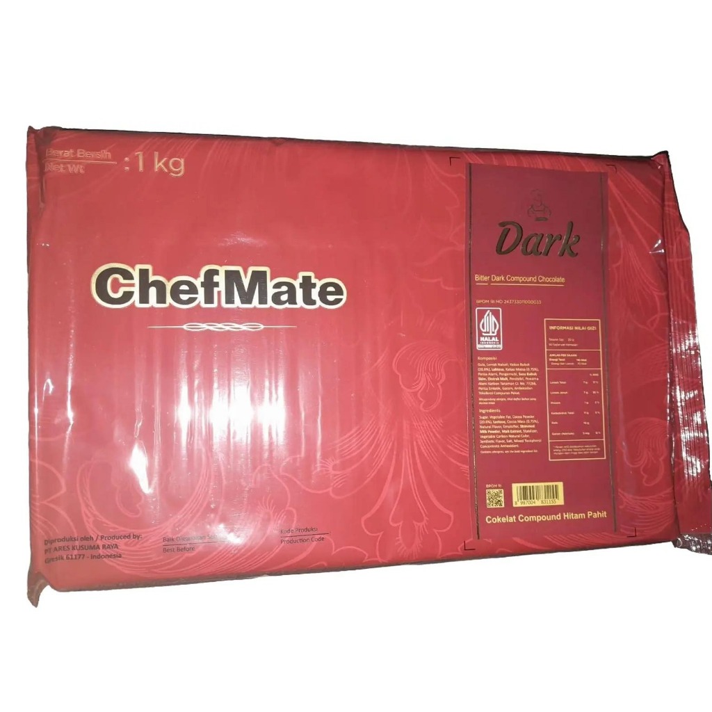 Chefmate dark coklat 1 kg dark chocolate compound (DCC)
