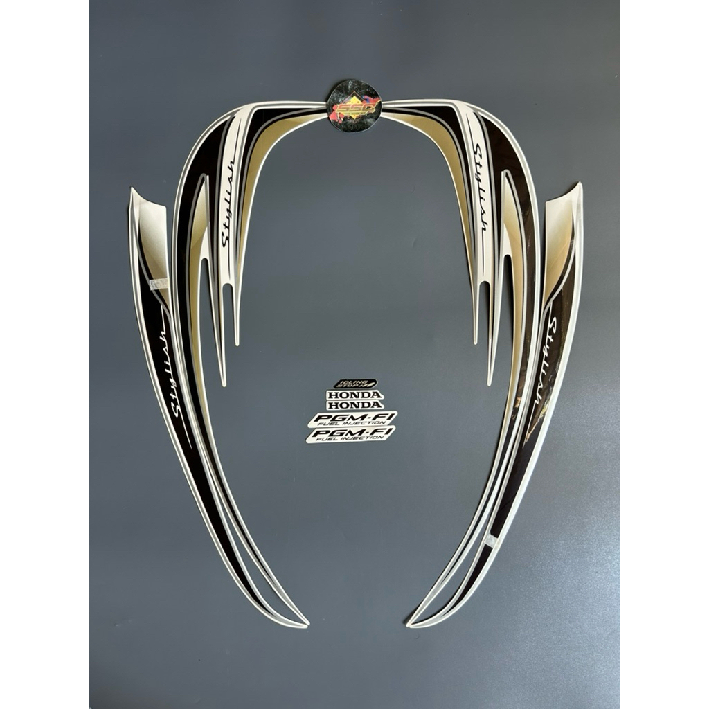 STRIPING STIKER SCOOPY STYLISH 2014 PUTIH GRADE ORI