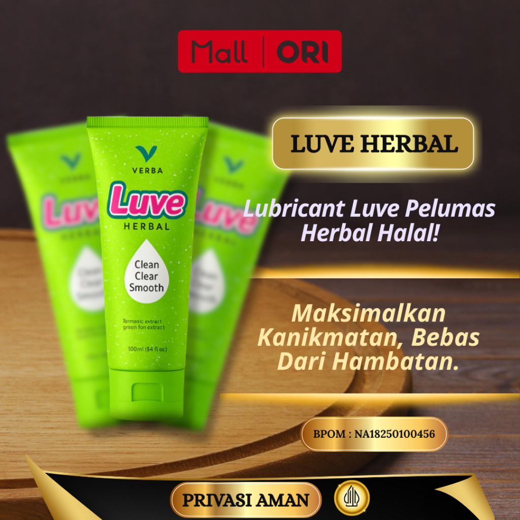 Verba Luve Herbal Clean Clear Smooth Pelumas Gel Pria & Wanita 50 ml Aman BPOM