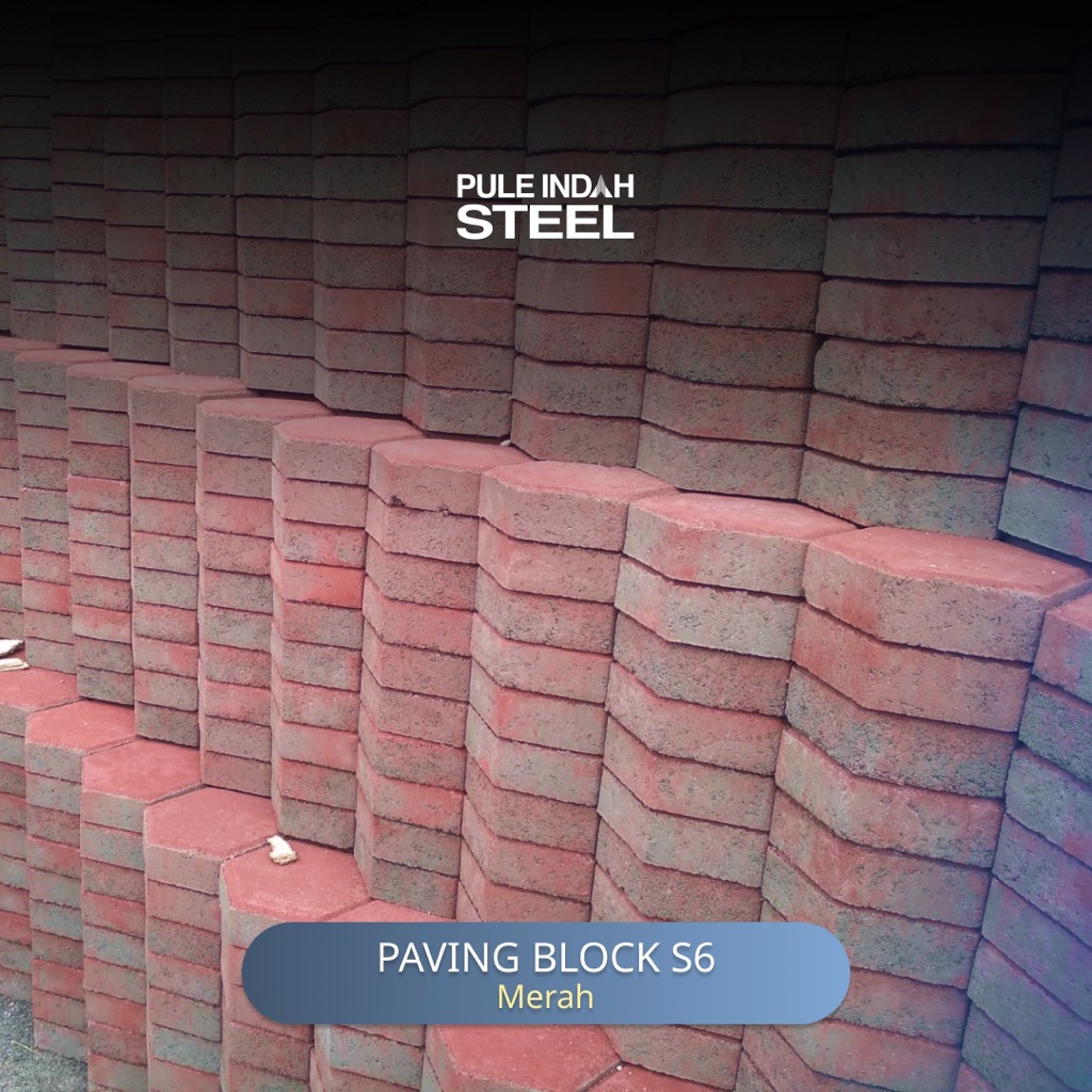 Paving Block Segi Enam Merah | Conblock Segi 6 | Blok S6