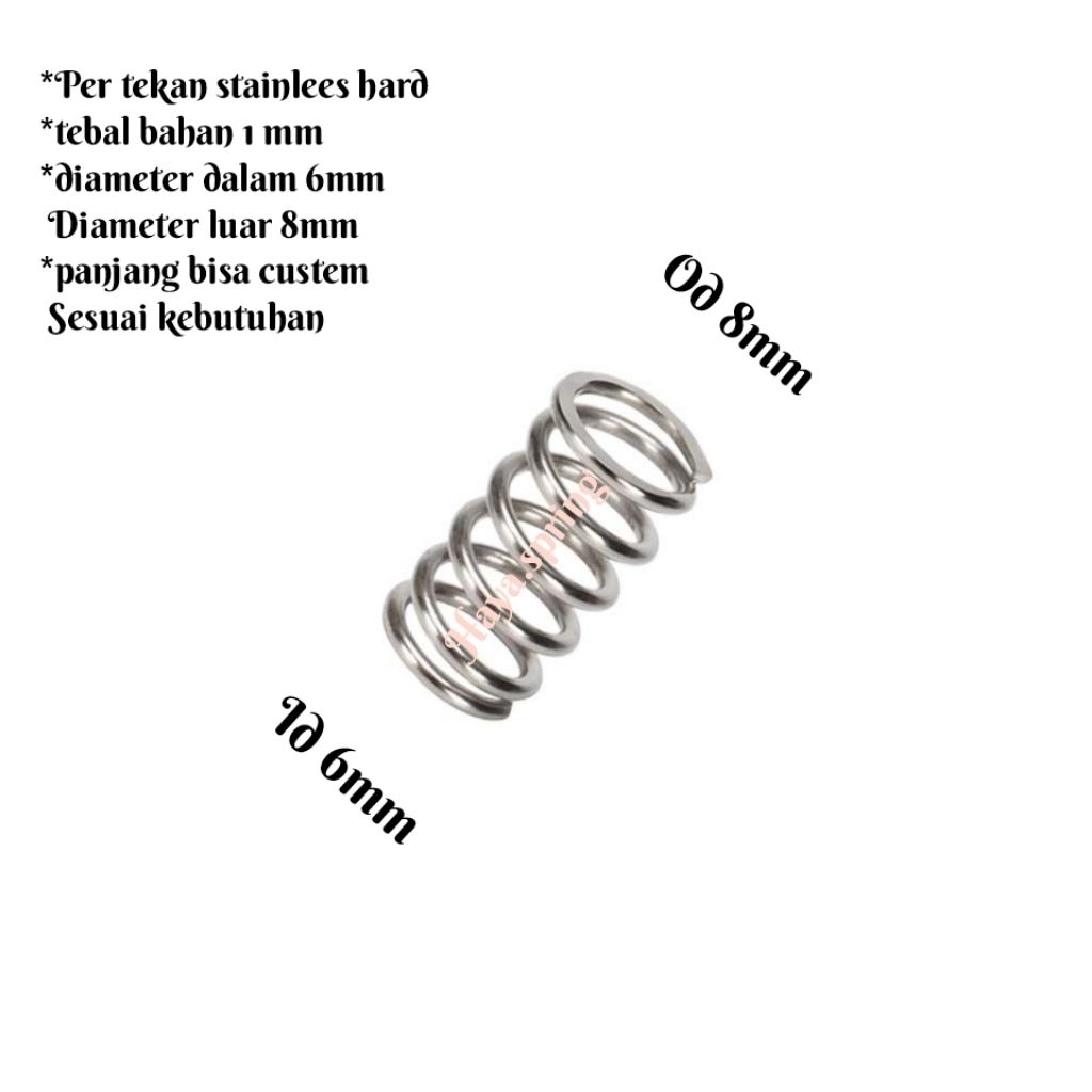 per tekan stainlees od 8mm id 6mm bahan 1mm