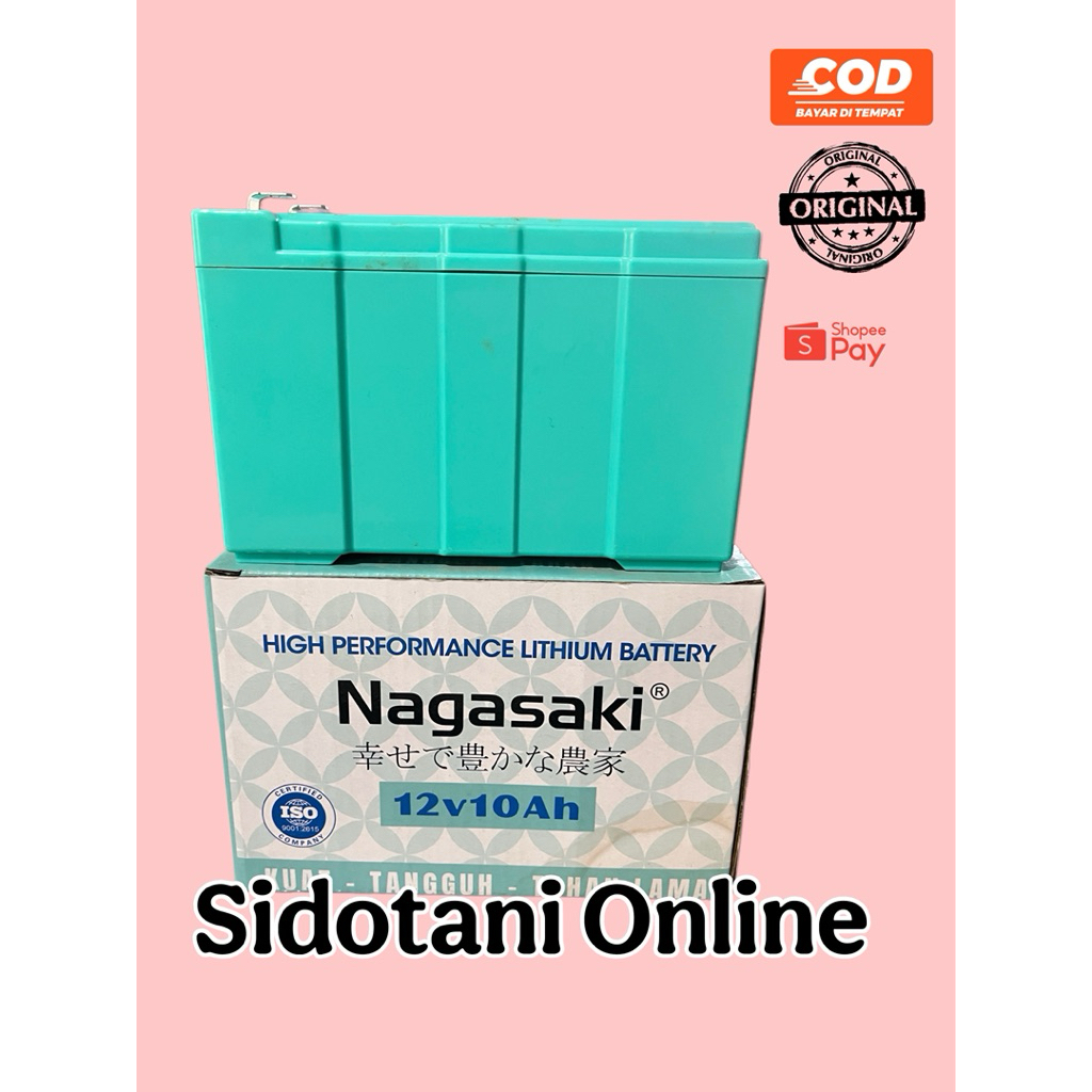 Aki Nagasaki 10AH 12V Lithium UPS Sepeda Listrik Tangki Sprayer Elektrik