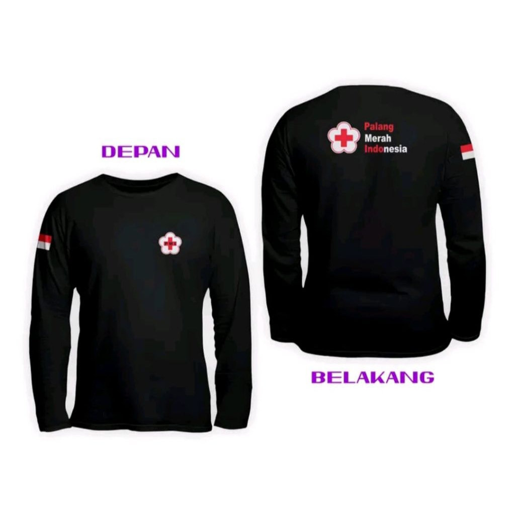 Kaos Lengan Panjang PMI Palang Merah Indonesia Kaos Distro Unisex