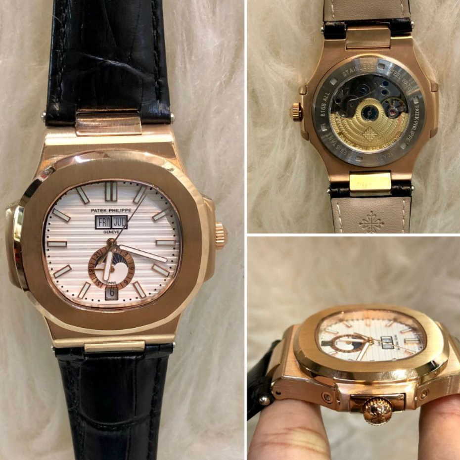 Jam tangan pria Patek Philippe Nautilus Moonphase 5726 Super quality silver Gold