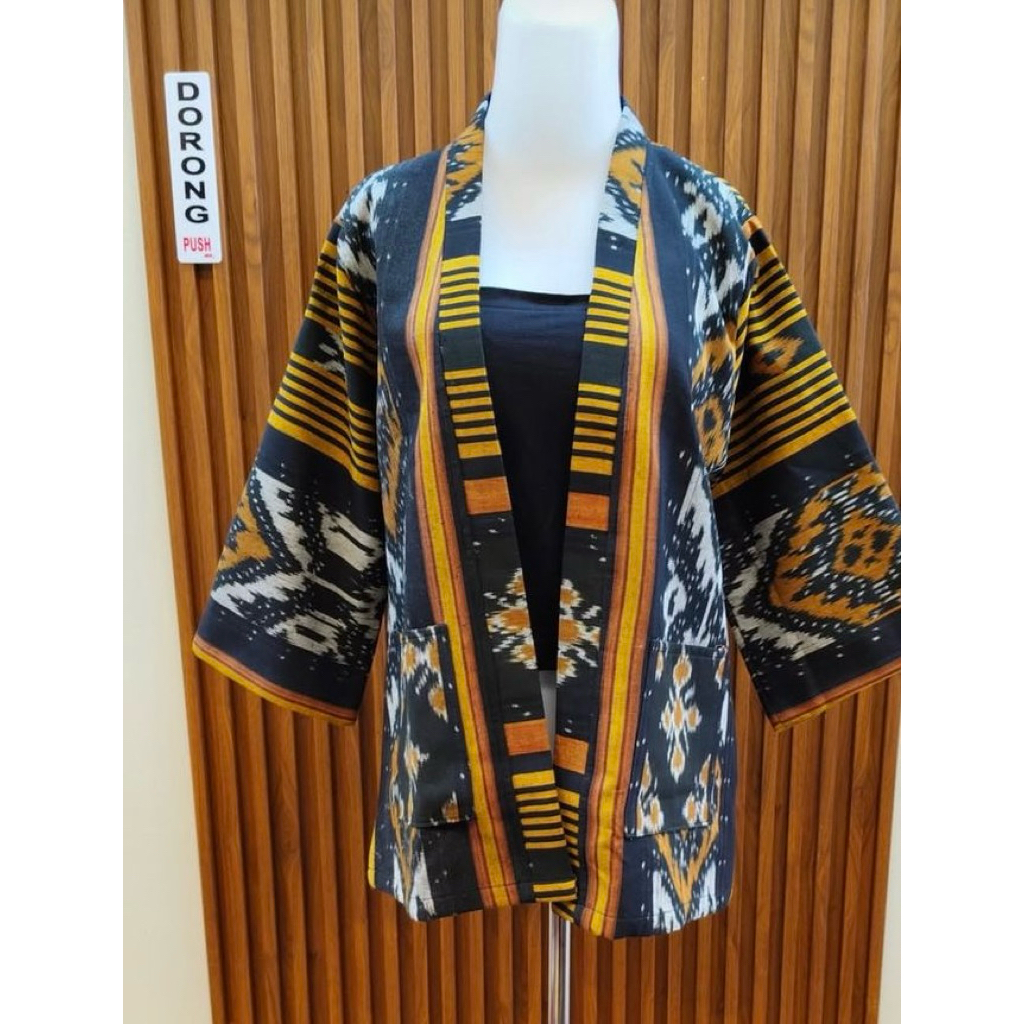 blazer kantor tenun wanita