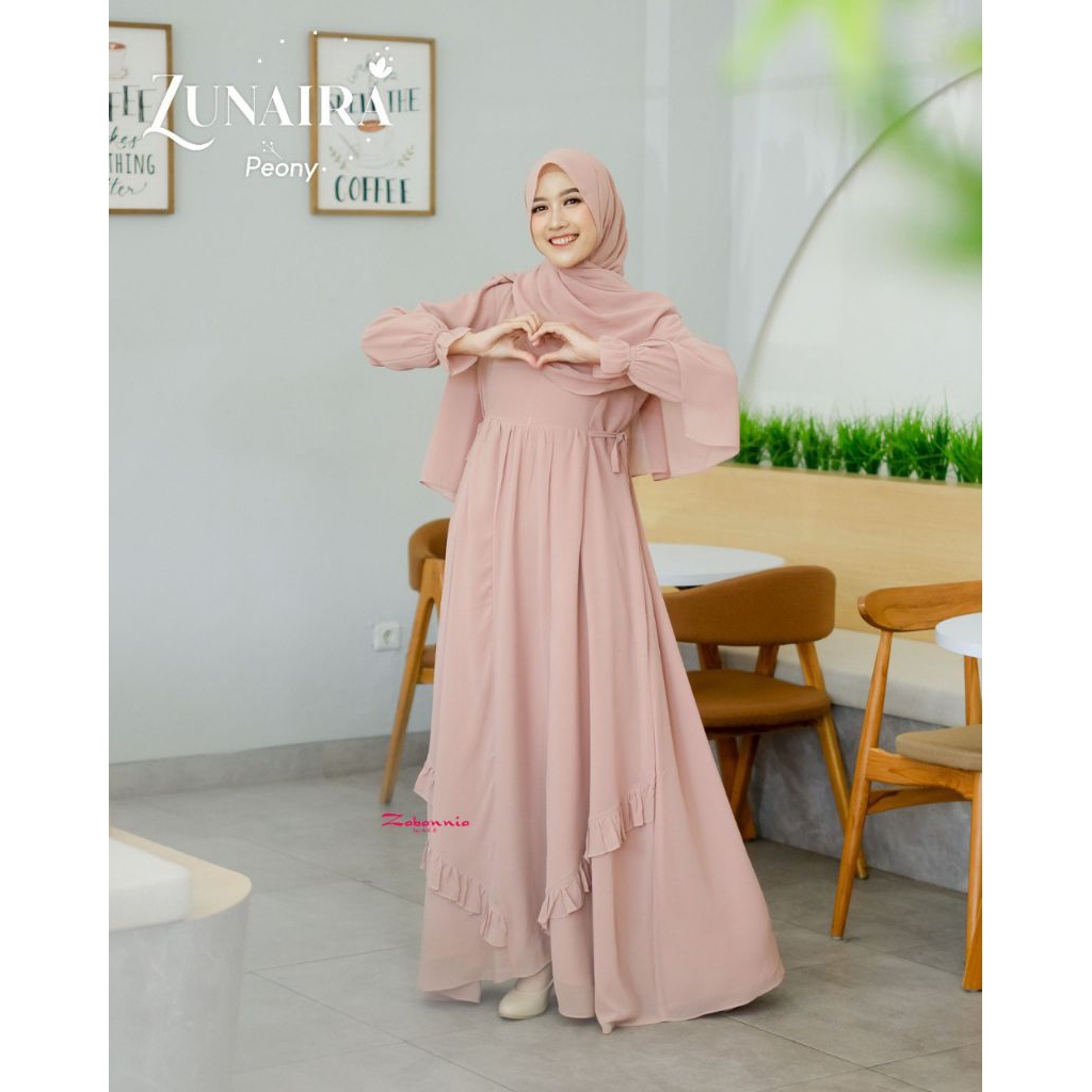 Zabannia Gamis Set Khimar Syar'i 2 Layer Zunaira