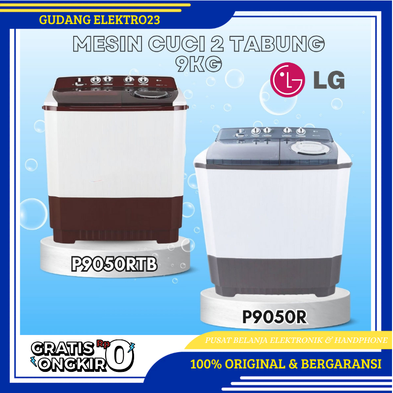 mesin cuci LG 9kg 2 Tabung P9050 free bandar lampung