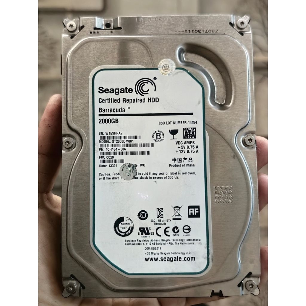 Hardisk 2tb 2 tera Seagate Rusak