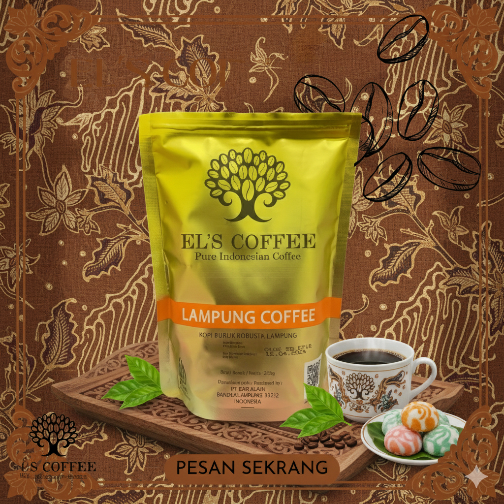 Els Coffee Lampung Gold Robusta Pure 200GR