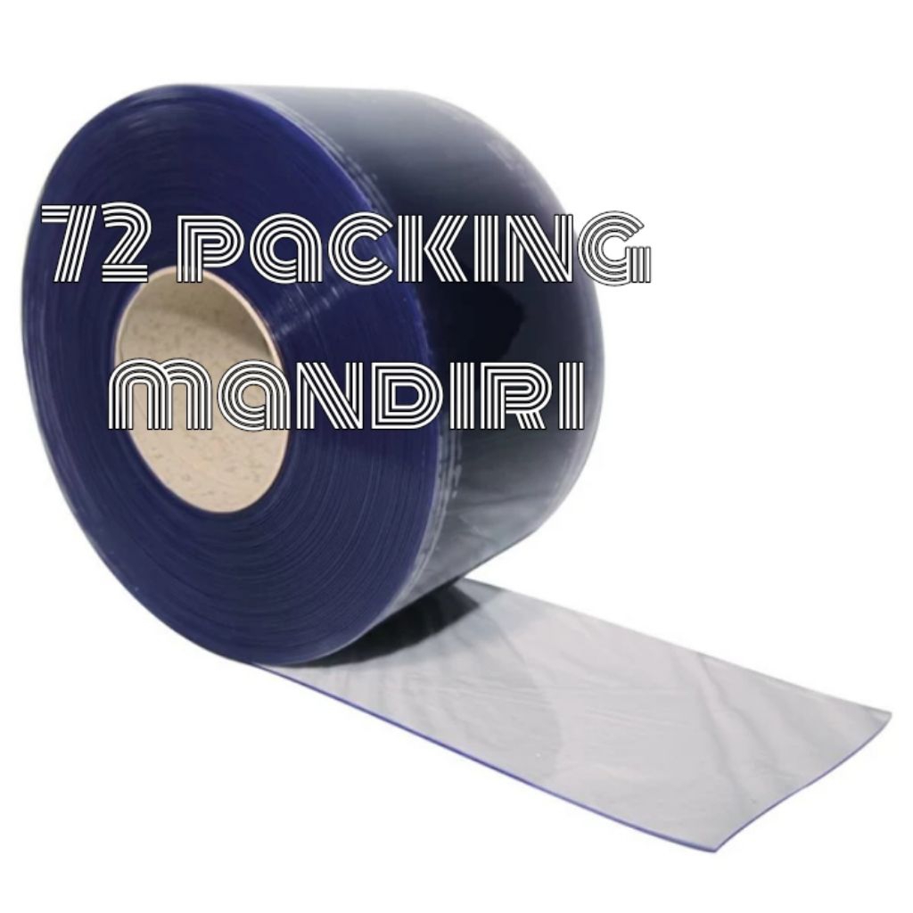 Tirai pvc curtain blue clear uk 3mm20cm50m/Tirai plastik PVC curtain