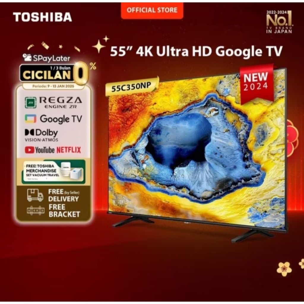 TV LED TOSHIBA 55INCH GOOGLE TV UHD 4K 55C350NP