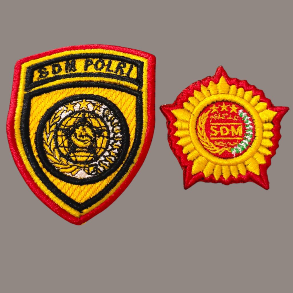 Logo Sdm Polri Dan Roda Sdm Polri Bordir Timbul