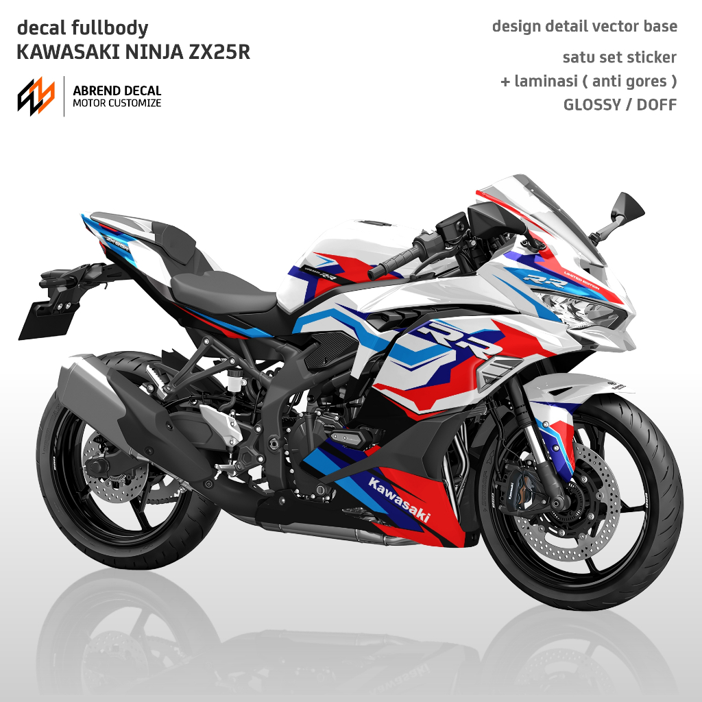 Abrend Decal fullbody Stiker ZX25R Livery BMW Vinyl Anti Gores