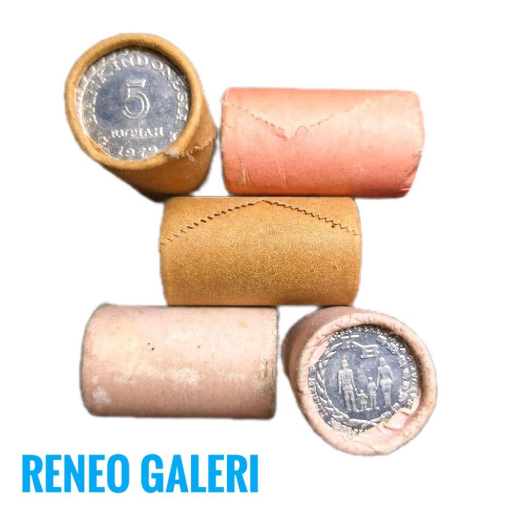 1 Roll isi 20 Keping 5 Rupiah KB Kecil tahun 1979 Uang koin kuno segel duit lama asli masih berkilau