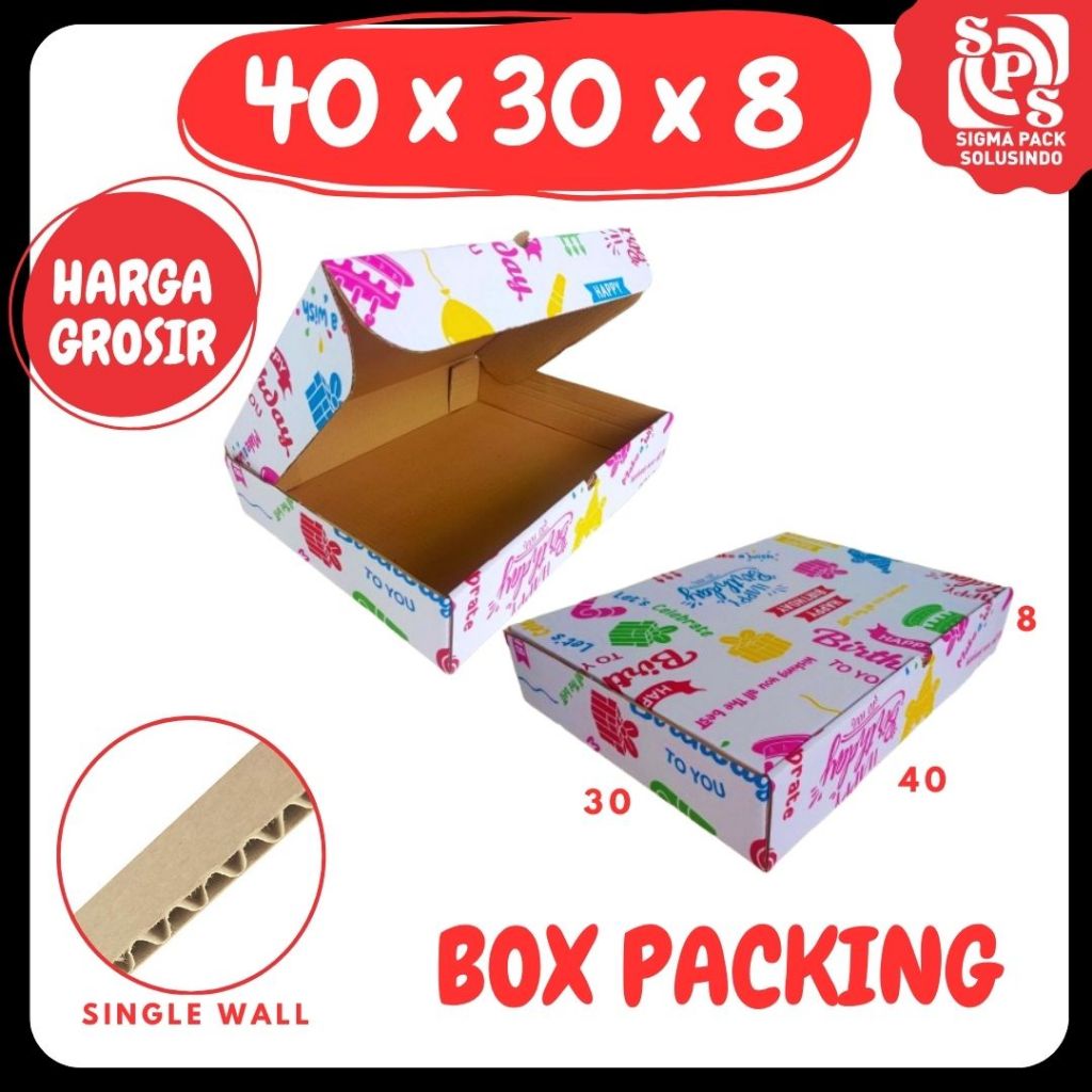 kardus 40x30x8 LD Box Ultah Kado Happy Birthday Kemasan Kotak Kado Tas Kardus Hampers Jumbo