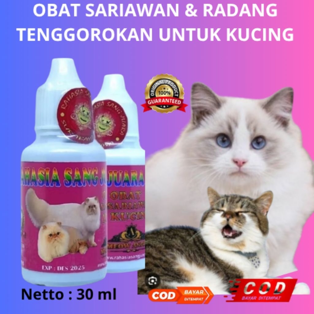 OBAT SARIAWAN DAN RADANG TENGGOROKAN UNTUK KUCING 30ml