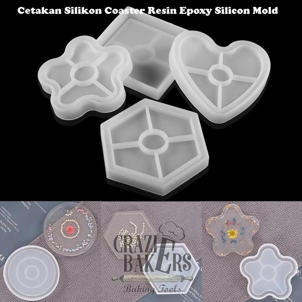 Cetakan Silikon Coaster Resin Epoxy Silicon Mold