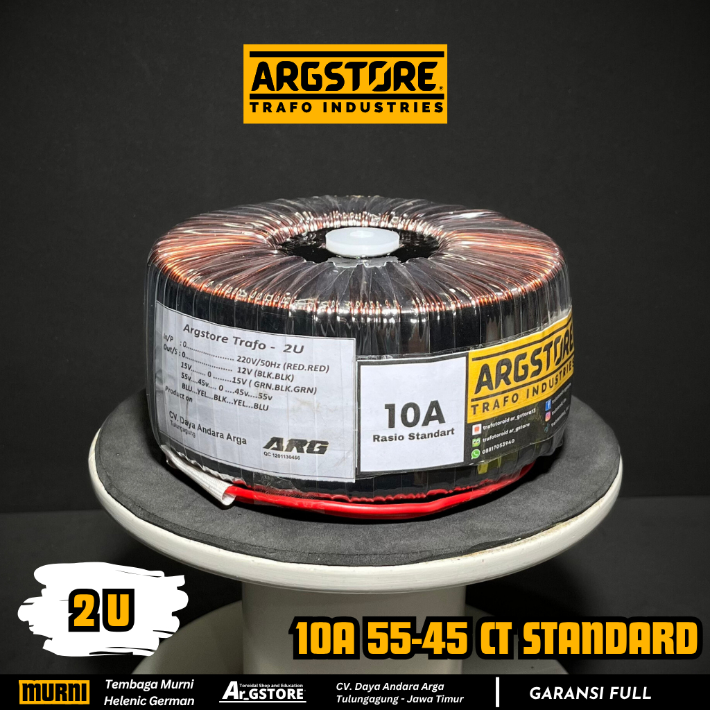 Trafo toroid donat 10A 55V CT Helenic German