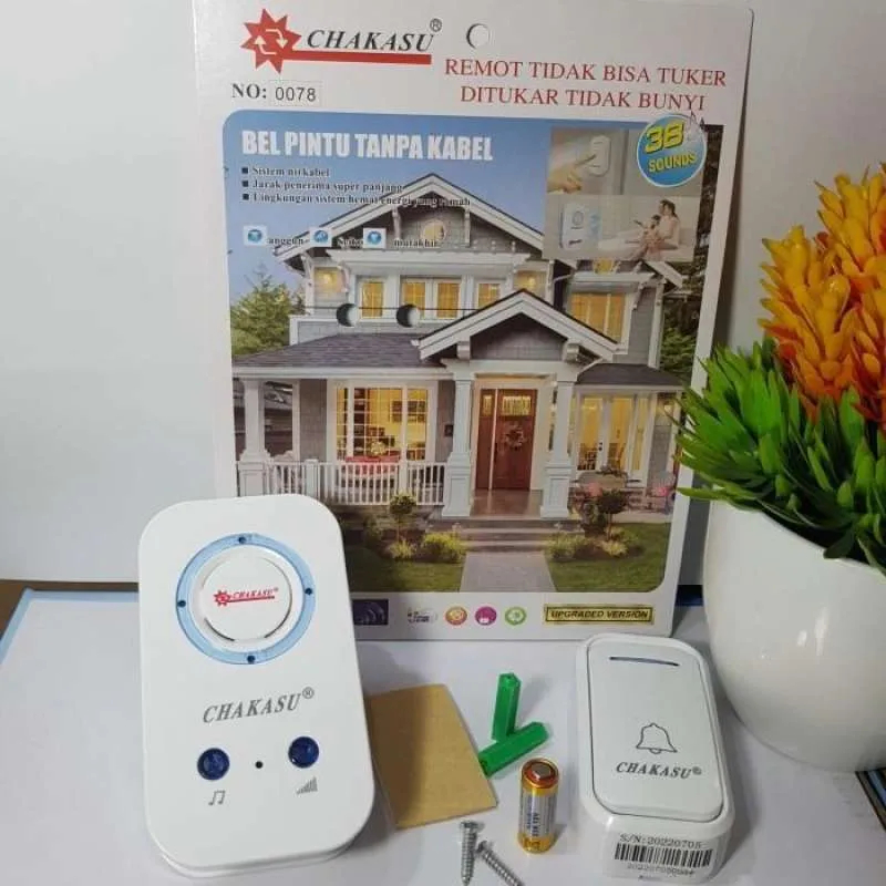 Bell Bel Pintu Rumah Wireless 1 Tombol / 2 Tombol Chakasu / Hattasu / Door bell