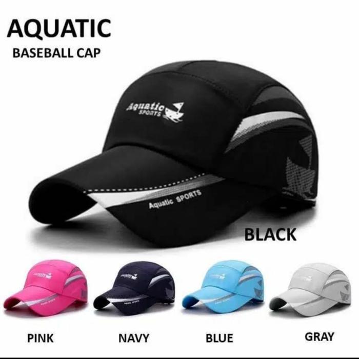 Topi Baseball Hat Cap Distro AQUATIC SPORT Parasut ANTI AIR Olahraga Quick Dry cepat kering run lari