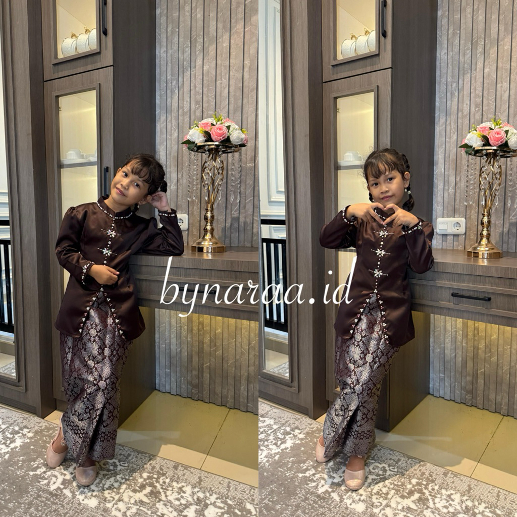 Baju Kurung Anak Rok Songket Satu Set Rok Songket Tali belakang Kekinian Model Terbaru 2025