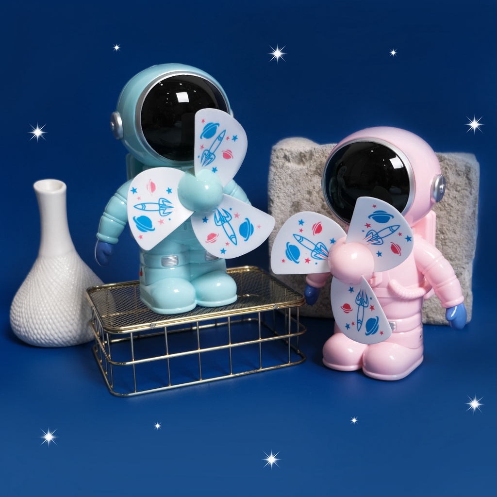 Kipas Angin Mini Portable Karakter Astronot / Fancy Kipas Duduk / Kipas Angin Bentuk Karakter Lucu U