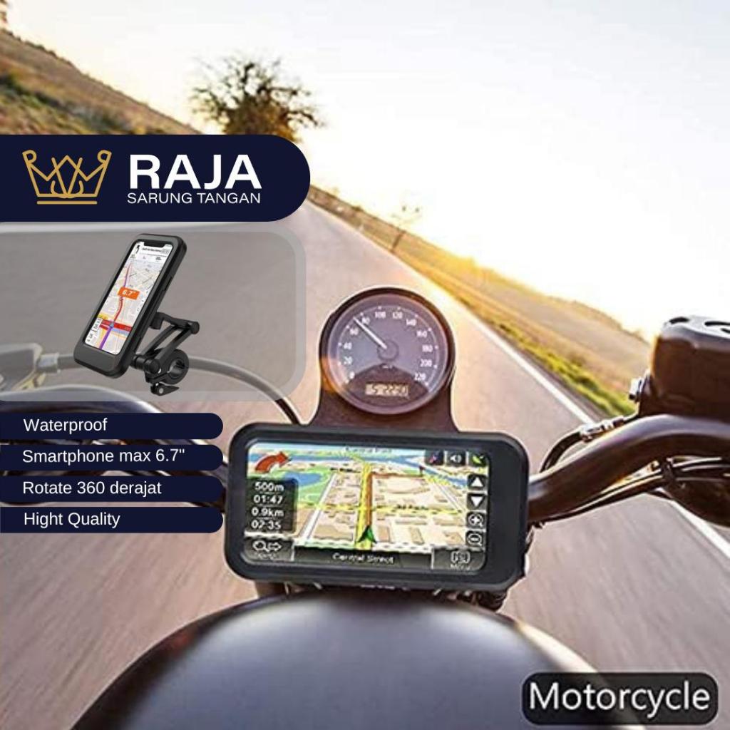 Phone Holder Motor / sepeda Waterproof touchscreen