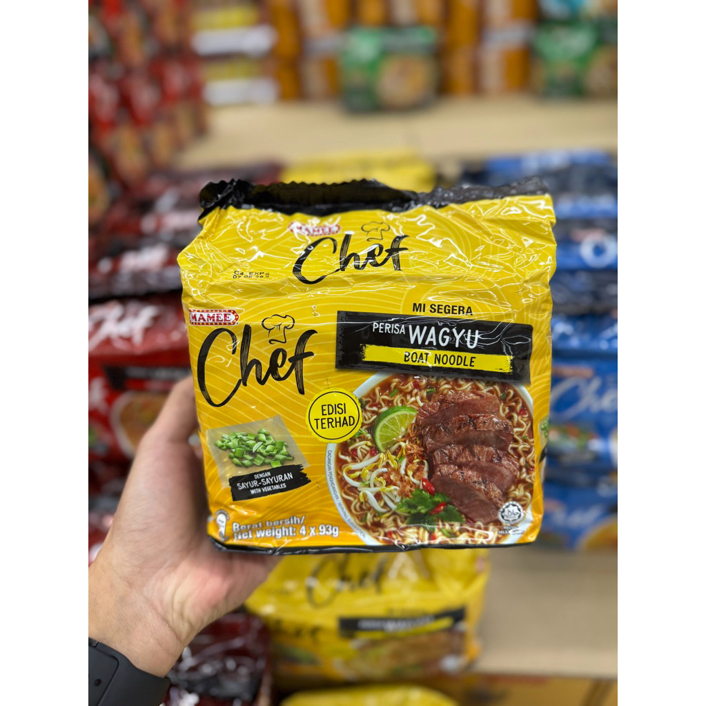mamee chef Wagyu / lontong / tom yum thai 4+1 / laksa kari / ayam pedas shiitake / rendang legenda
