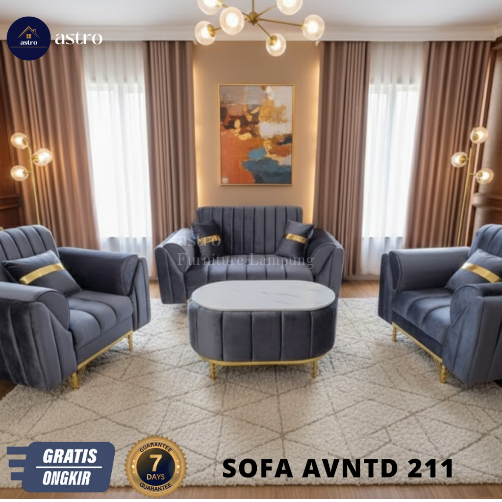 ASTRO SOFA AVNTD - SOFA PREMIUM KAIN BLUDRU  + MEJA