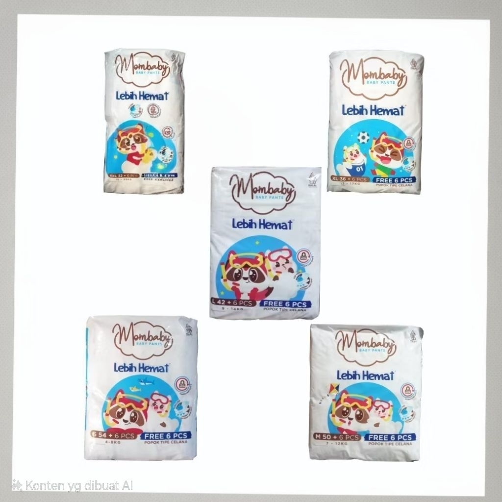 MOMBABY PANTS S32+4 / M30+4 / L26+4 / XL22+4 / XXL20+4 / S54+6 / M50+6 / L42+6/ XL36+6 / XXL32+6