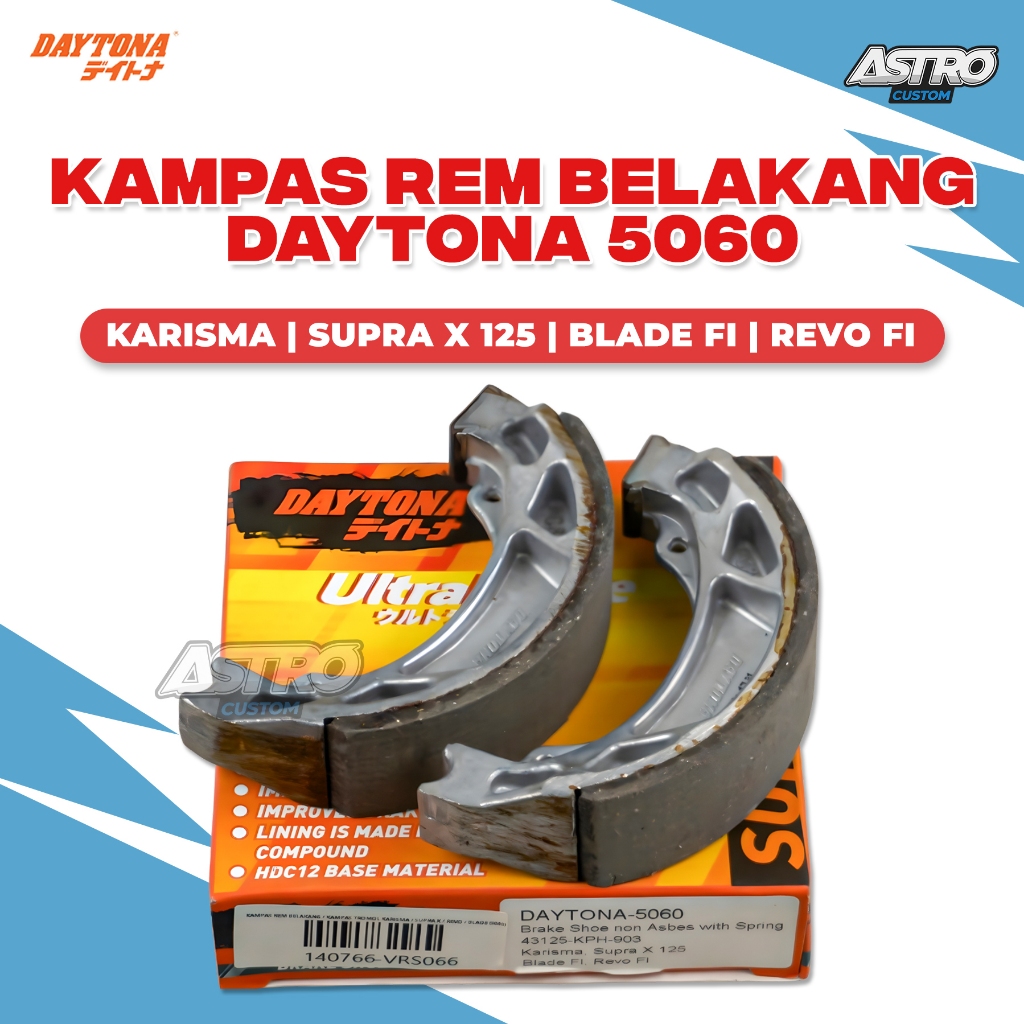 Kampas Rem Tromol Karisma Revo Supra-X Blade Legenda Astrea Grand GL 100 Kampas Rem Belakang Daytona