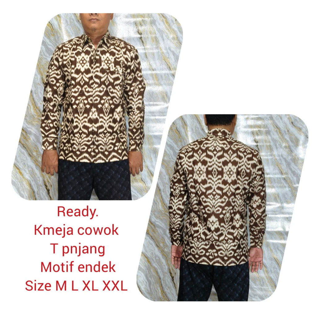 Kemeja Endek Pria Lengan Panjang//Kemeja Kantor Pria Lengan Panjang