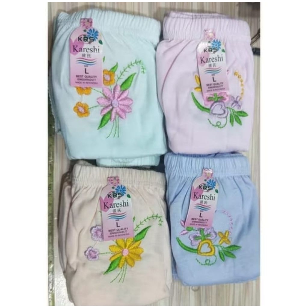 PROMO HEMAT 6pcs 12pcs Celana Dalam Wanita Bordir Bunga/ Celana Dalam Wanita Bunga Katun/ Celana Dal