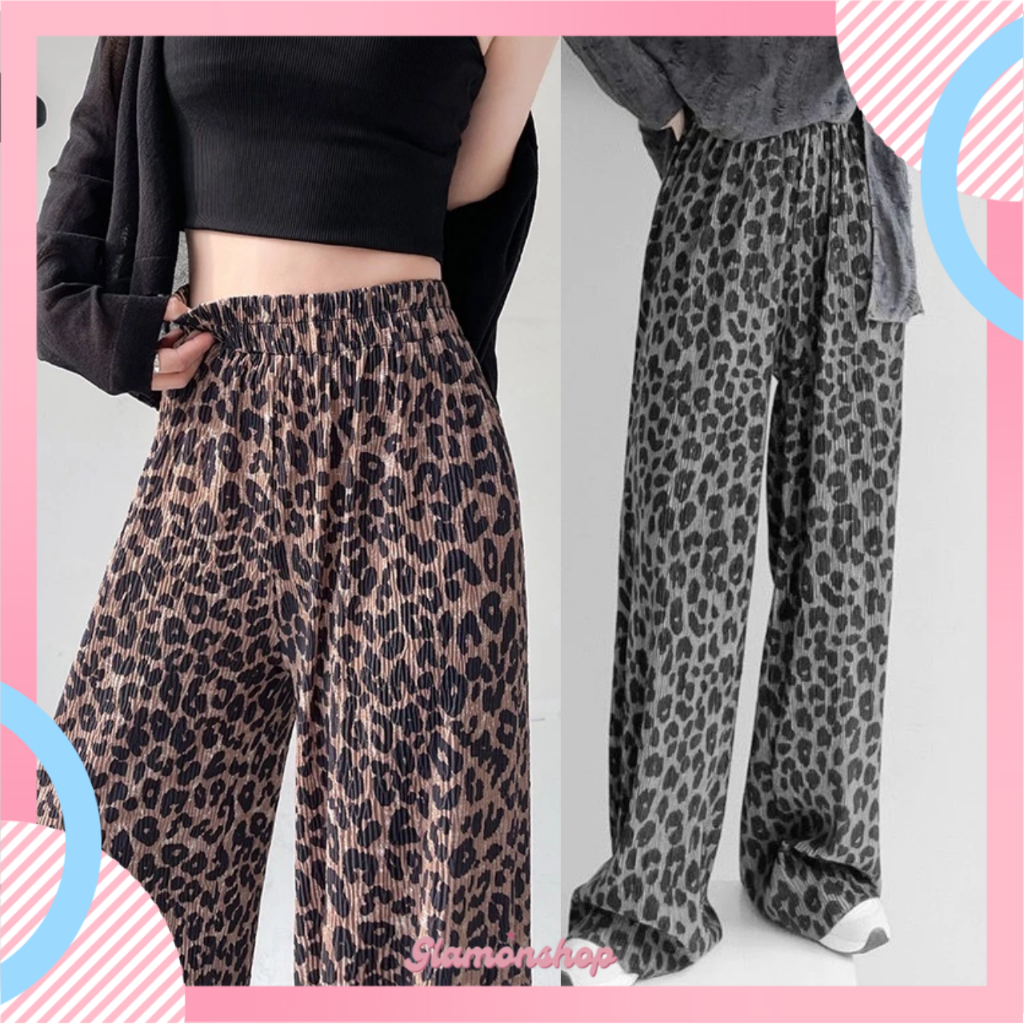 GS CPG537 Celana Panjang Leopard Motif Macan Kulot Bahan Karet Rayon Stretch